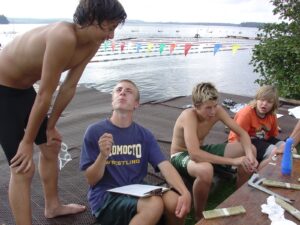 Swimmers with checklist
